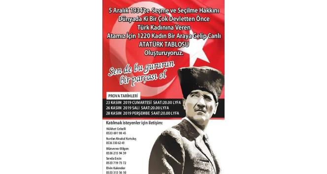 1220 kadın Atatürk portresi oluşturacak