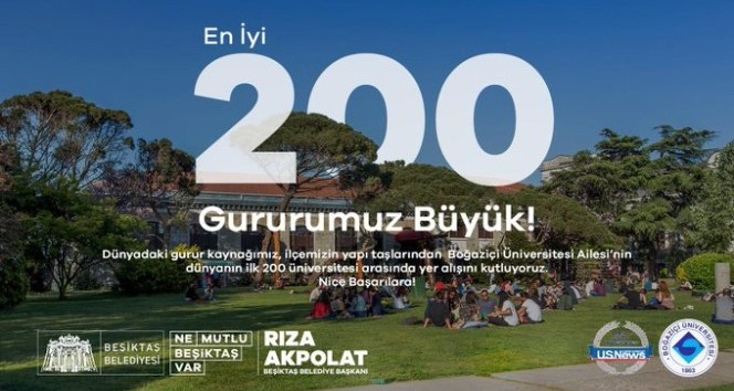 Dünya sıralamasında ilk 200’e giren Boğaziçi Üniversitesi’ne Başkan Akpolat’tan tebrik
