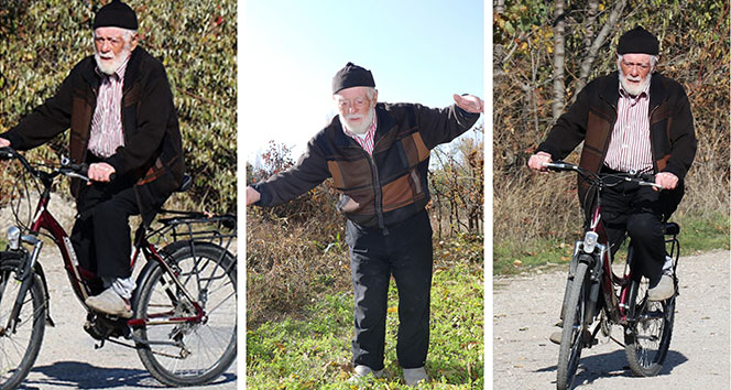 Asırlık dede gençlere taş çıkartıyor