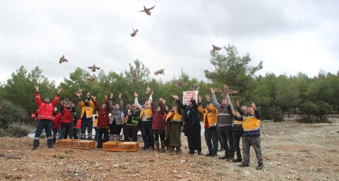 112’nin kuruluş yıl dönümünde doğaya keklikler salındı