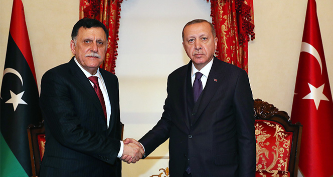 Cumhurbaşkanı Erdoğan, Fayez Al Sarraj&#039;ı kabul etti