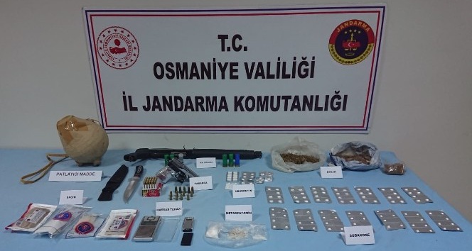 Osmaniye’de patlayıcı ve uyuşturucu operasyonu