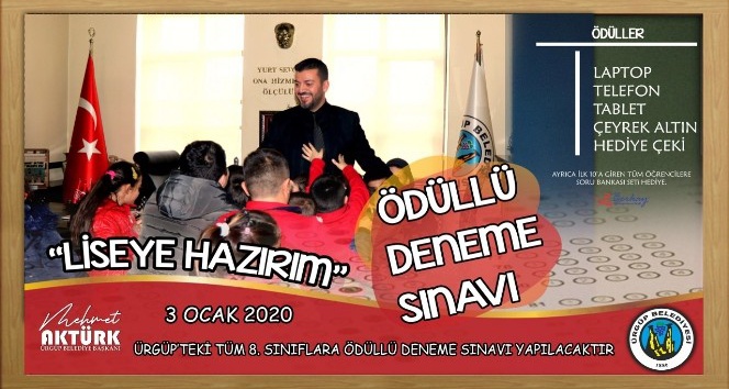 Ürgüp Belediyesinden ‘Liseye Hazırım’ ödüllü deneme sınavı