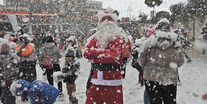 Çeşme’ye kar sürprizi