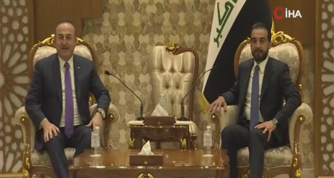 Bakan Çavuşoğlu, Irak Temsilciler Meclisi Başkanı el-Halbusi ile görüştü