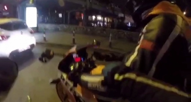 İstanbul’da öfkeli motosiklet sürücülerinin kavgaları kamerada