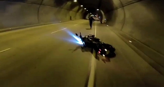Dolmabahçe Tüneli'nde 'drift' kazası kamerada