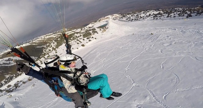 Ergan Dağı kayakçıların ve paraşütçülerin vazgeçilmezi haline geldi