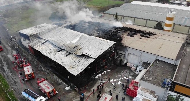 Samsun’daki fabrika yangını
