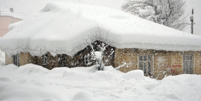 Yüksekova'da tek katlı evler kara gömüldü