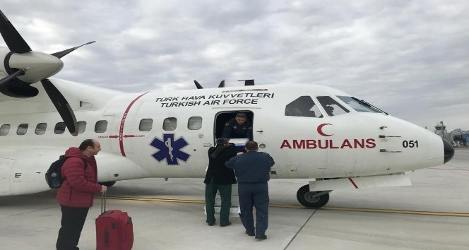 THK ambulans uçağı, KKTC’den Isparta’ya organ nakli için havalandı