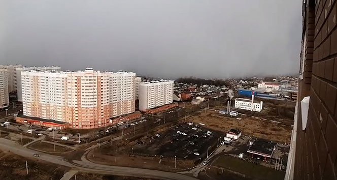 Rusya&#039;da kar fırtınası görüntülendi