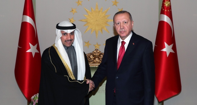 Cumhurbaşkanı Erdoğan, Kuveyt Ulusal Meclis Başkanı Marzuk Ali El Ganim’i kabul etti