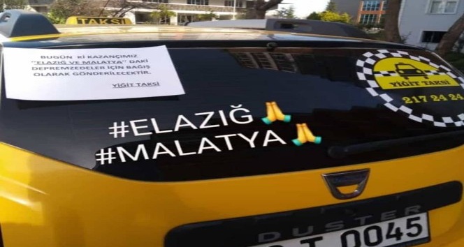 Taksi durağı bir günlük gelirini Elazığ’a bağışladı