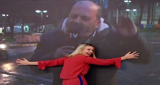 Esra Erol sevincini gizleyemedi, led ekranda bulunan muhabirinin görüntüsüne sarıldı