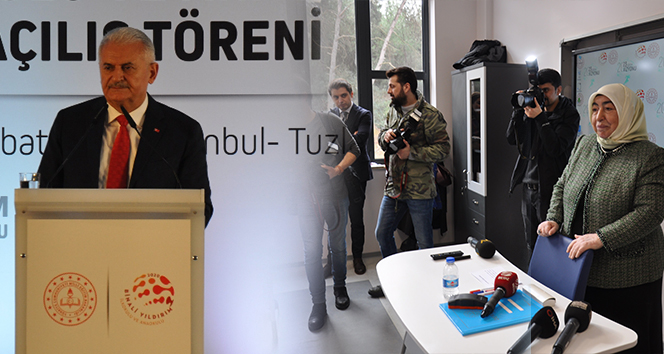 Binali Yıldırım ve eşi Semiha Yıldırım okul açılışında gözyaşı döktü