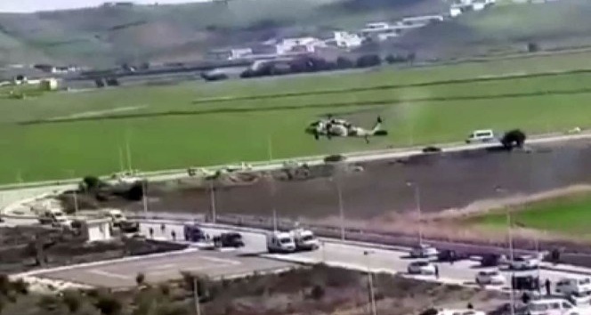 Yaralı askerler helikopterle getirildi
