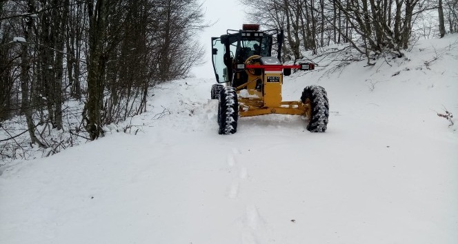 Amasya’da köylerde karla mücadele