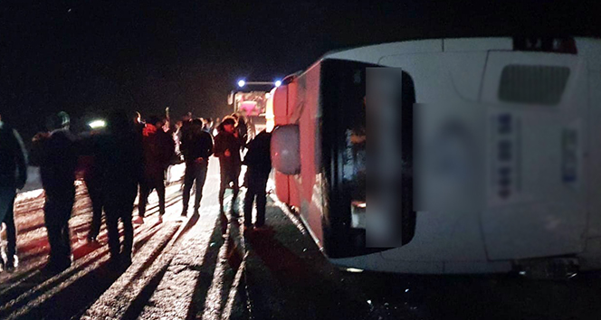 Kayseri&#039;deki otobüs kazasında 14 kişi yaralandı
