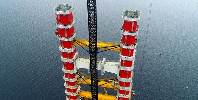 1915 Çanakkale Köprüsü yükseliyor