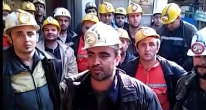 Arkadaşlarının işten çıkarılmasını kabullenmeyen işçiler kendini maden ocağına kapattı