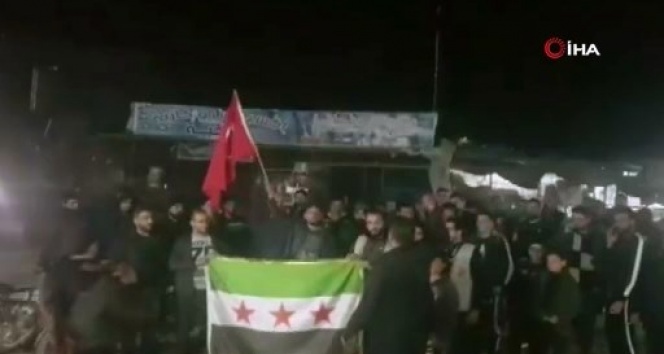 İdlib&#039;te halk, TSK&#039;ya destek gösterisi düzenledi