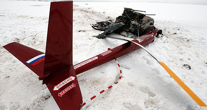 Rusya&#039;da helikopter düştü