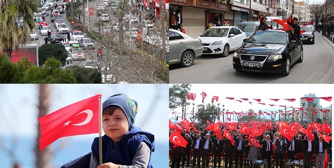 Yurdun dört bir yanı şehitlere desteğini böyle gösterdi