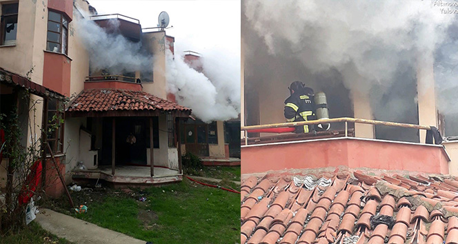 Tersane işçilerinin kaldığı villa yandı