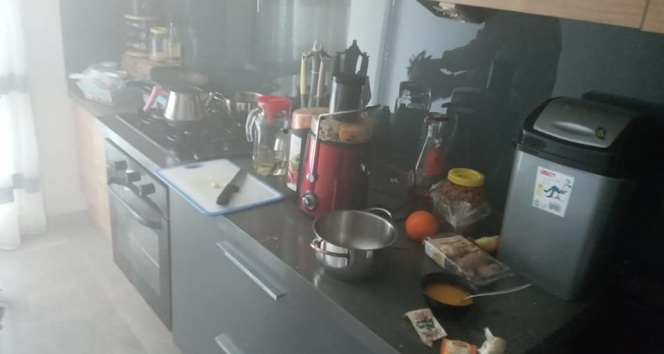 Ateşte unutulan tavuk evi yakıyordu