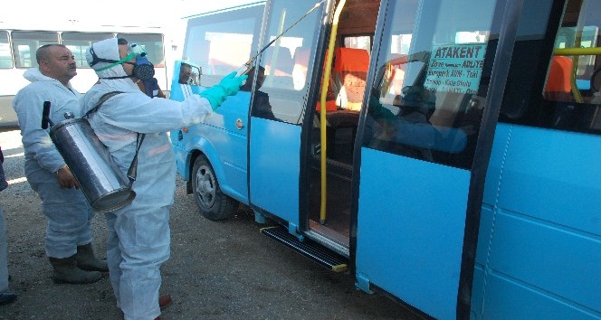 Keşan’da toplu taşıma araçları dezenfekte ediliyor