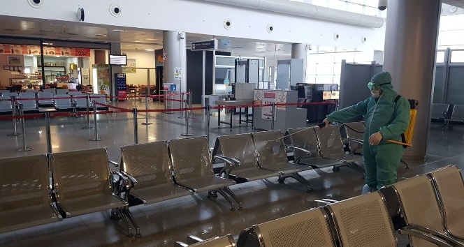 Şerafettin Elçi Havalimanı dezenfekte edildi