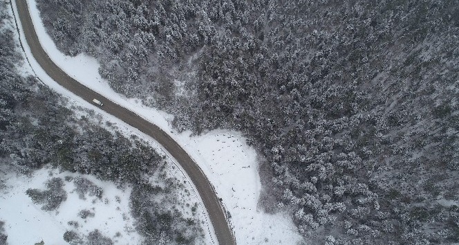 Karabük’te muhteşem kar manzarası