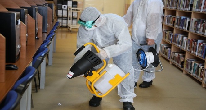 Bartın Üniversitesi’nde dezenfekte çalışmaları devam ediyor