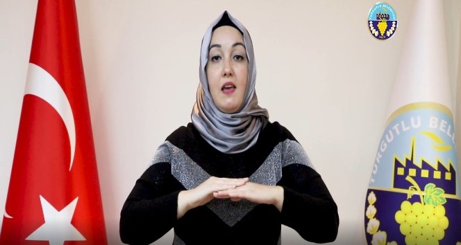Turgutlu Belediyesinden işaret diliyle korona virüs bilgilendirmesi