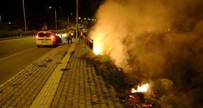 Mersin Antalya karayolu çevresinde 3 ayrı yangın