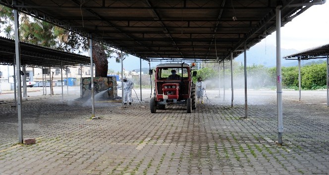 Kemer’de sanayi sitesi dezenfekte edildi