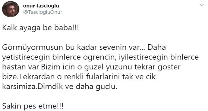 Dahiliye Profesörü Cemil Taşcıoğlu’nun oğlundan duygulandıran paylaşım