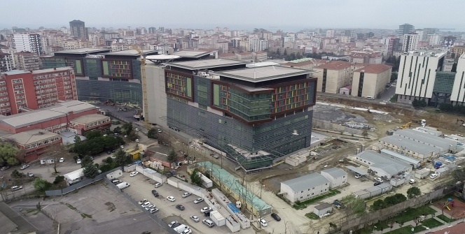 İnşaatında sona gelinen Göztepe Şehir Hastanesi havadan görüntülendi