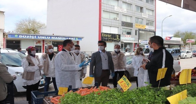 Kaymakam Almalı, virüs tedbirleriyle ilgili esnafı denetledi