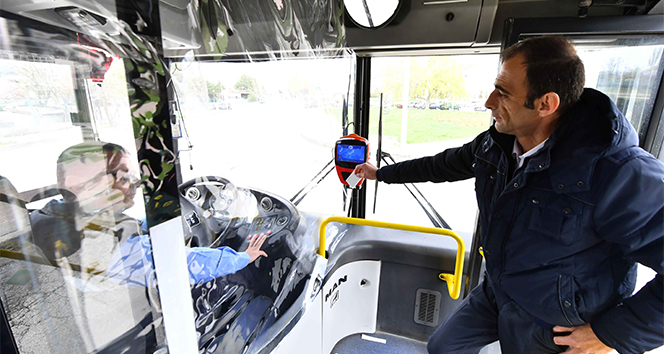 Ankara’da otobüs şoförlerine korona virüs önlemi