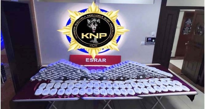 Kilis’te 91 kilo esrar ele geçirildi