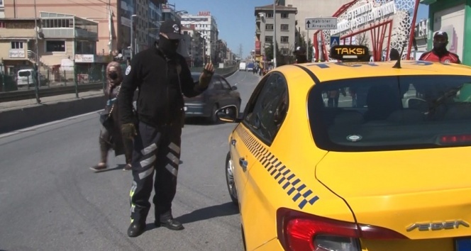 Maskesiz ticari taksi sürücüsüne bin lira ceza