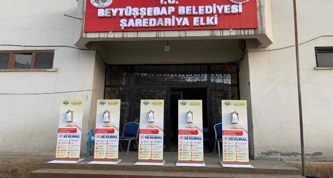 Beytüşşebap’ta dezenfekte noktaları oluşturuldu