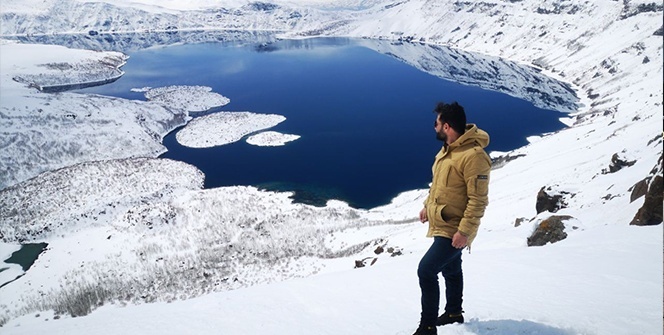 Nemrut Dağı ve Krater Göllerinin muhteşem kar manzarası hayran bırakıyor