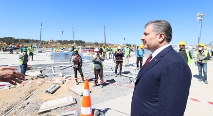 Bakan Koca: Salgın, deprem ve afet hastanemiz hızla inşa ediliyor