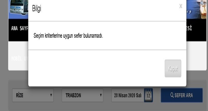 250 TL’ye satılan Rize-Trabzon otobüs biletlerinin internet üzerinden satışı kaldırıldı ama...