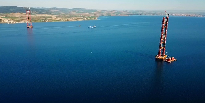 Çanakkale Boğaz Köprüsü'nün kuleleri 270 metreye ulaştı