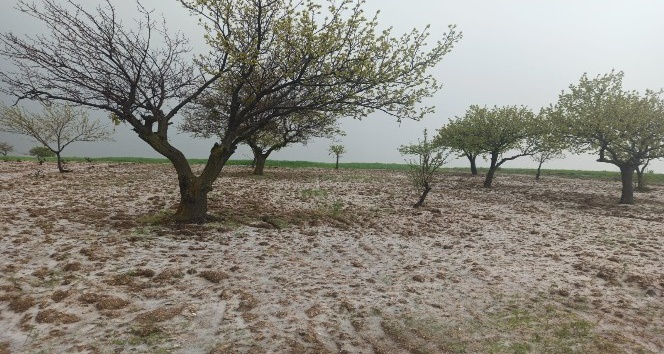 Nevşehir’de dolu yağışı köyü beyaza bürüdü