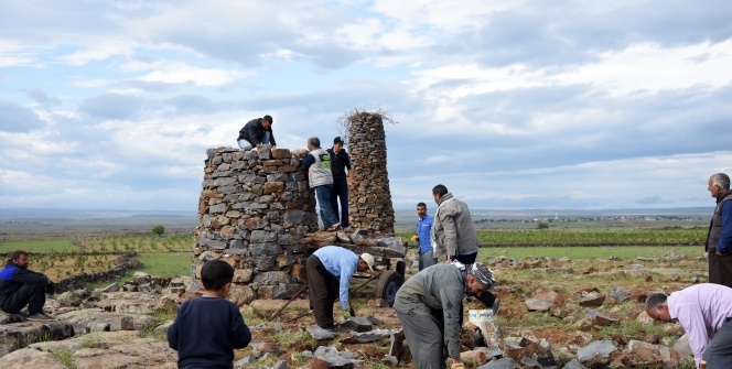 Leyleklerin sayısı artınca mahalleli yeni kuleler yapmaya başladı